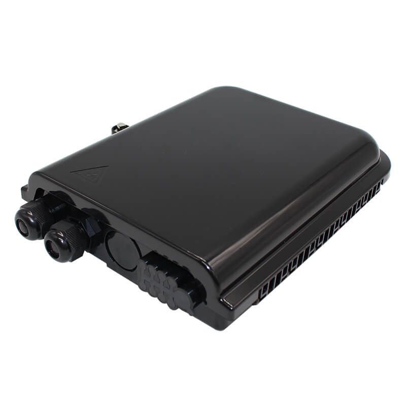 Front view of 8 core outdoor fiber optic termination box A01