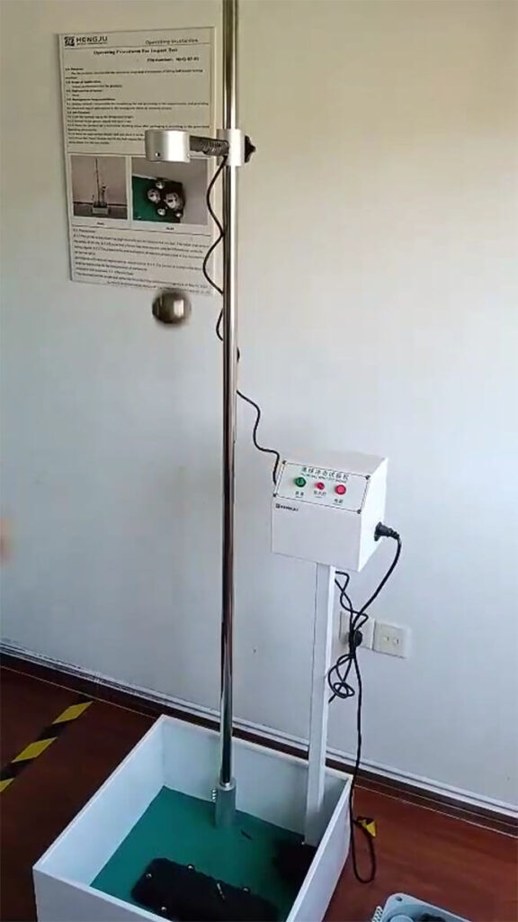 Real-world mechanical impact resistance test on fiber splice closure
