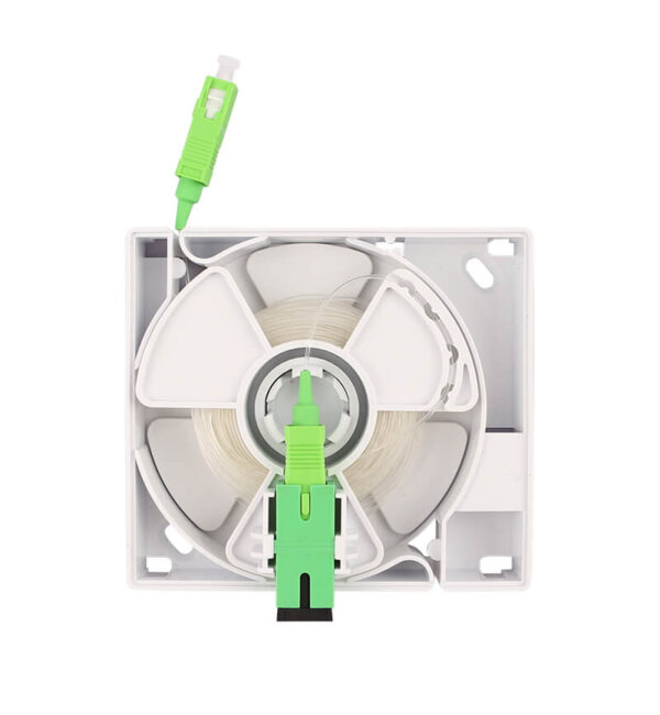 1 port type retractable pigtial fiber outlet box-front open view