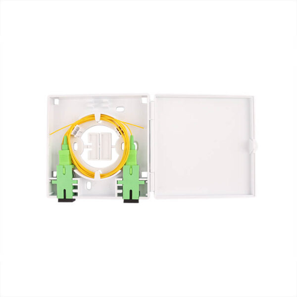 86 b 2 port fiber outlet box-front open view