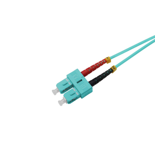 om3 sc to sc patch cable front connector view