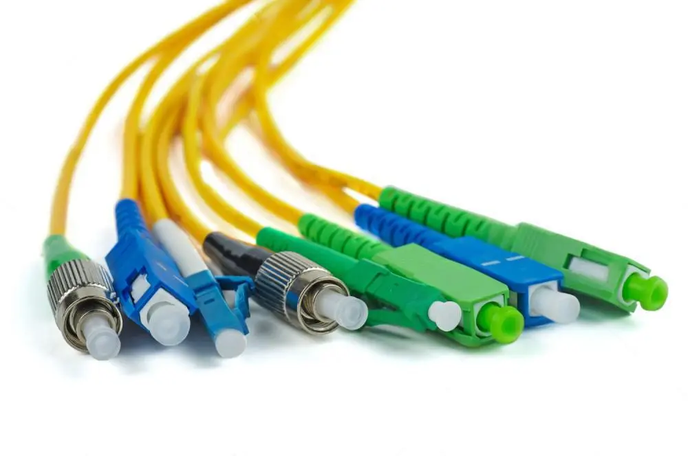 Fiber optic connectors are neatly arranged