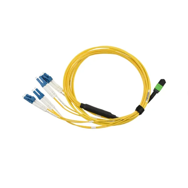 mpo to lc breakout duplex fiber patch cable front view