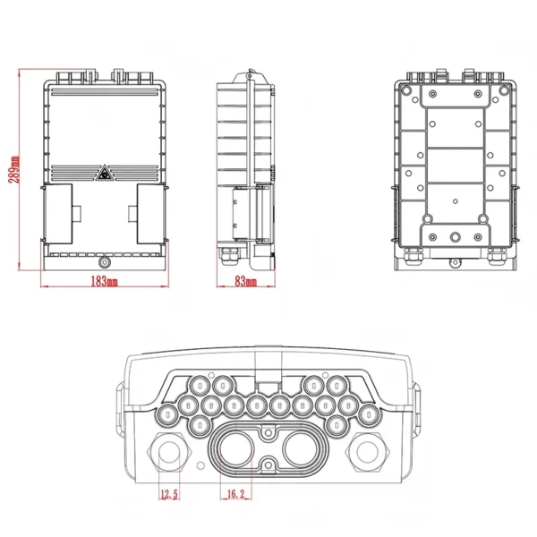 16 cores compact fiber distribution box b01-size