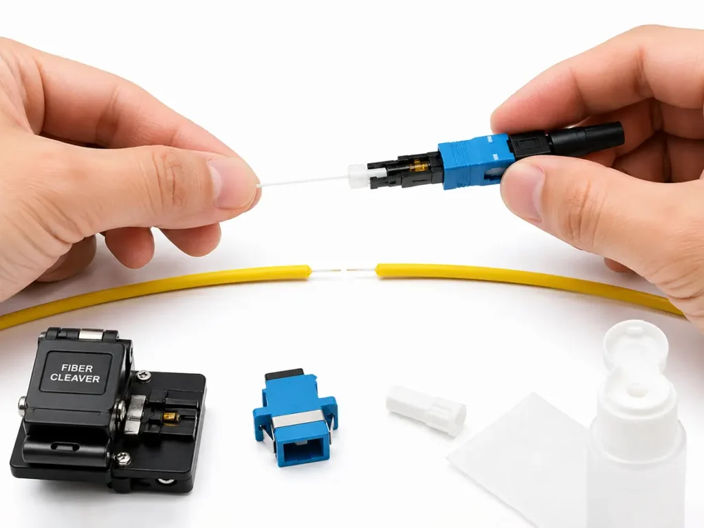 couverture du poteau de réparation de la fibre optique