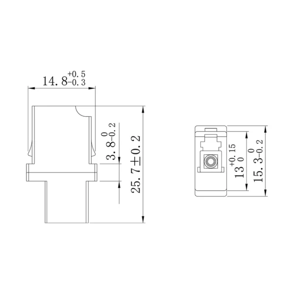 lc simplex apc upc fiber optic adapter size