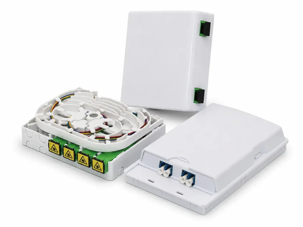 caja de escritorio de fibra óptica