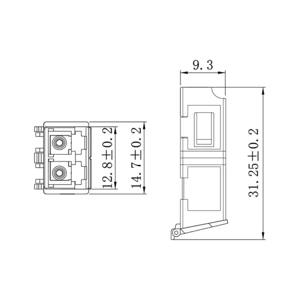 lc duplex avoid laser adapter size