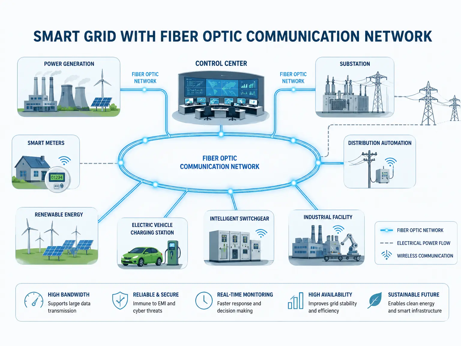 How Fiber Optics Support the Future of Smart Grid Infrastructure