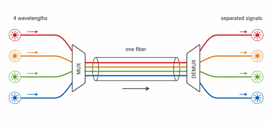أعمال CWDM (التعدد الإرسال بتقسيم الطول الموجي الخشن)
