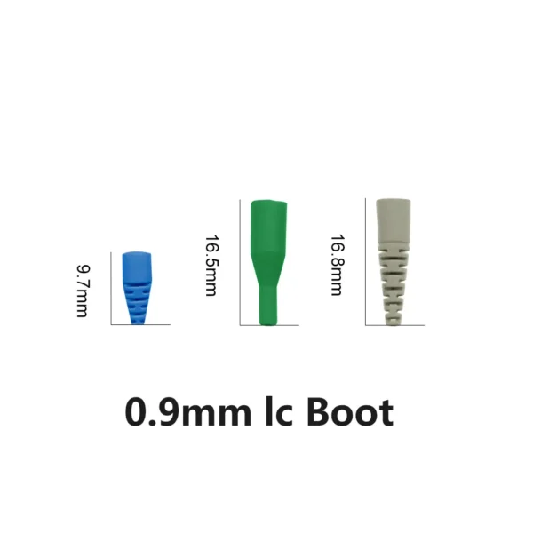 Capuchons pour connecteurs à fibre optique LC de 0,9 mm, disponibles en trois modèles avec leurs dimensions