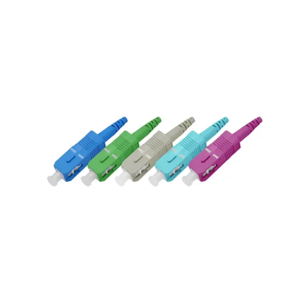 Connettori per fibre ottiche SC da 1,2 mm disponibili in diverse varianti di colore per l'alloggiamento e il cappuccio protettivo
