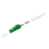 Connecteur à fibre optique vert LC APC de 2,0 mm à sertir, avec bague de sertissage et capuchon de protection