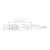 Plan coté d'un connecteur à fibre optique LC duplex de 2,0 mm, d'une longueur de 50 mm