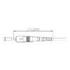 Disegno quotato di un connettore per fibra ottica SC da 3,0 mm con lunghezza di 57 mm
