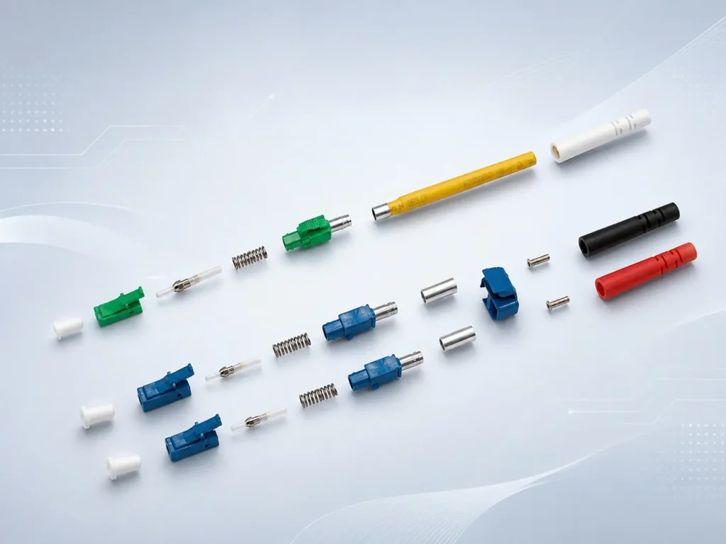Conectores e kits de fibra óptica LC