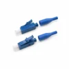 Conector de fibra óptica simplex Blue LC UPC de 0,9 mm com capa protetora
