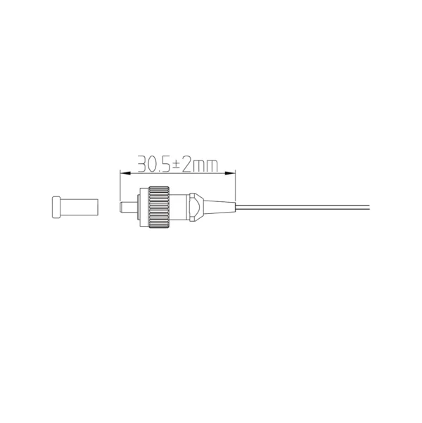 0.9mm FC single-mode fiber optic connector with threaded metal coupling nut