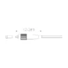 Dimension drawing of FC fiber optic connector with 42mm length