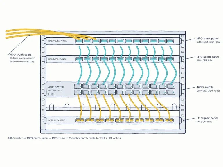 Panneau de raccordement Switch MPO LC de 400 g