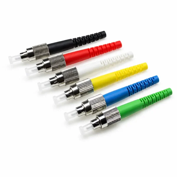 FC fiber optic connectors with multiple boot color options