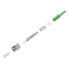 Exploded view of ST APC 0.9mm fiber optic connector components