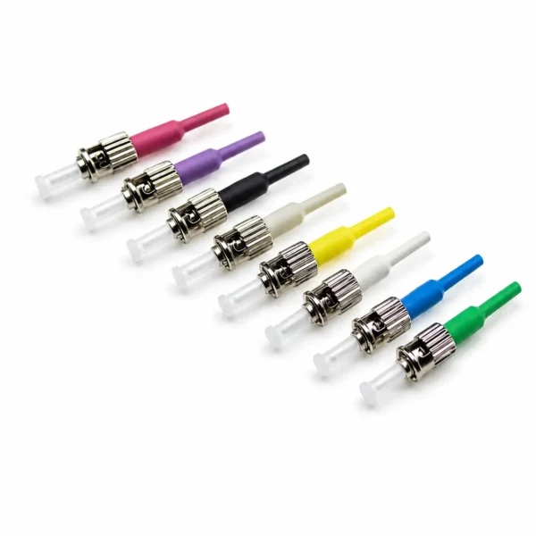 ST fiber optic connectors with multiple boot color options