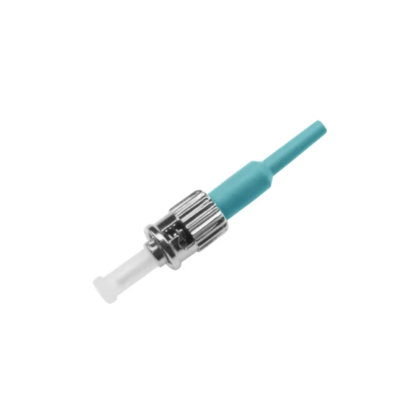 Aqua ST UPC 0.9mm multimode fiber optic connector